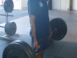 Firefighter working out